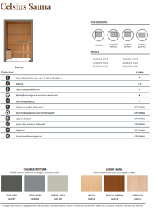 Celsius Sauna 150x120 | Sauna finlandese, disponibile in varie versioni e finiture