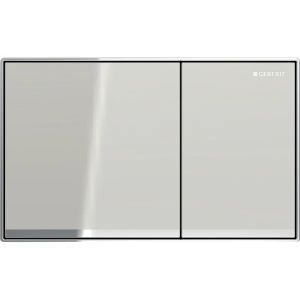 Sigma60 | Placca ad incasso con 2 pulsanti per cassetta WC, colore Grigio sabbia-cromo lucido