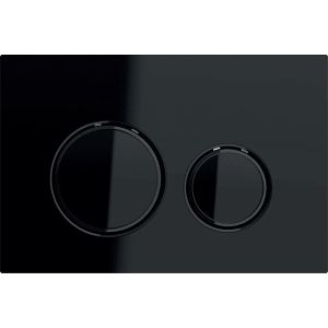 Sigma21 | Placca con 2 pulsanti per cassetta WC, colore Nero lucido-Nero cromato