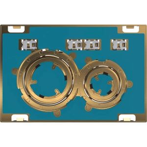Sigma21 | Placca con 2 pulsanti per cassetta WC, colore Personalizzabile-Ottone 