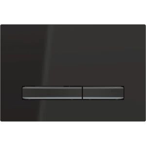 Sigma50 | Placca con 2 pulsanti per cassetta WC, colore Nero lucido-Nero cromato