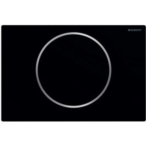 Sigma10 | Placca con 1 pulsante per cassetta WC, colore Nero opaco-Cromo