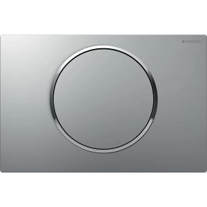 Sigma10 | Placca con 1 pulsante per cassetta WC, colore Cromo opaco-lucido