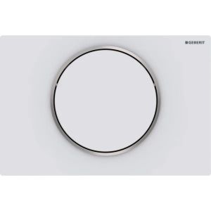 Sigma10 | Placca con 1 pulsante per cassetta WC, colore Bianco opaco-Cromo