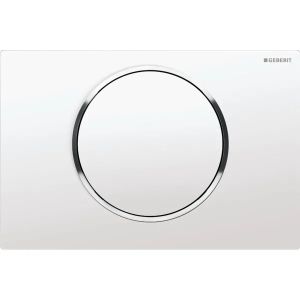 Sigma10 | Placca con 1 pulsante per cassetta WC, colore Bianco-Cromo