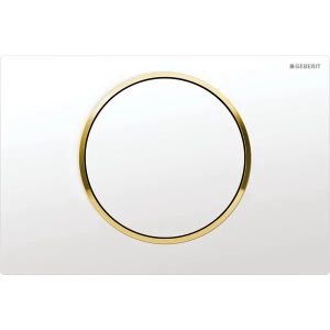 Sigma10 | Placca con 1 pulsante per cassetta WC, colore Bianco-Dorato