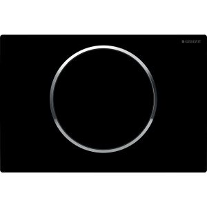 Sigma10 | Placca con 1 pulsante per cassetta WC, colore Nero lucido-Cromo
