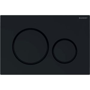 Sigma20 | Placca con 2 pulsanti per cassetta WC, colore Nero-Nero opaco