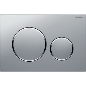 Sigma20 | Placca con 2 pulsanti per cassetta WC, colore Cromo Opaco-Cromo