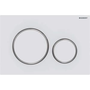 Sigma20 | Placca con 2 pulsanti per cassetta WC, colore Bianco Opaco-Cromo