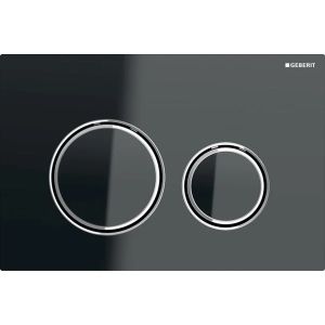 Sigma21 | Placca con 2 pulsanti per cassetta WC, colore Lava-Cromo lucido