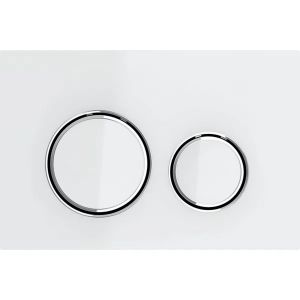 Sigma21 | Placca con 2 pulsanti per cassetta WC, colore Bianco-Cromo lucido