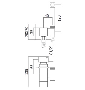 ZDUP 112 TWEET SQUARE MIX | Set doccetta igienica con miscelatore incasso, cromo