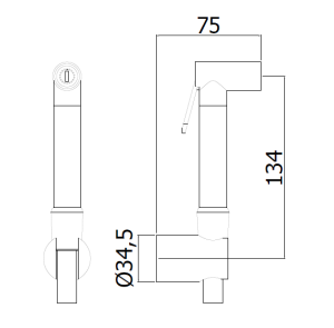 ZDUP 114 TWEET | Set doccetta igienica supporto e flessibile, cromo
