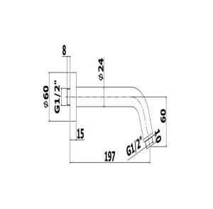 ZSOF 038 | Braccio L200 per soffione da parete, cromo